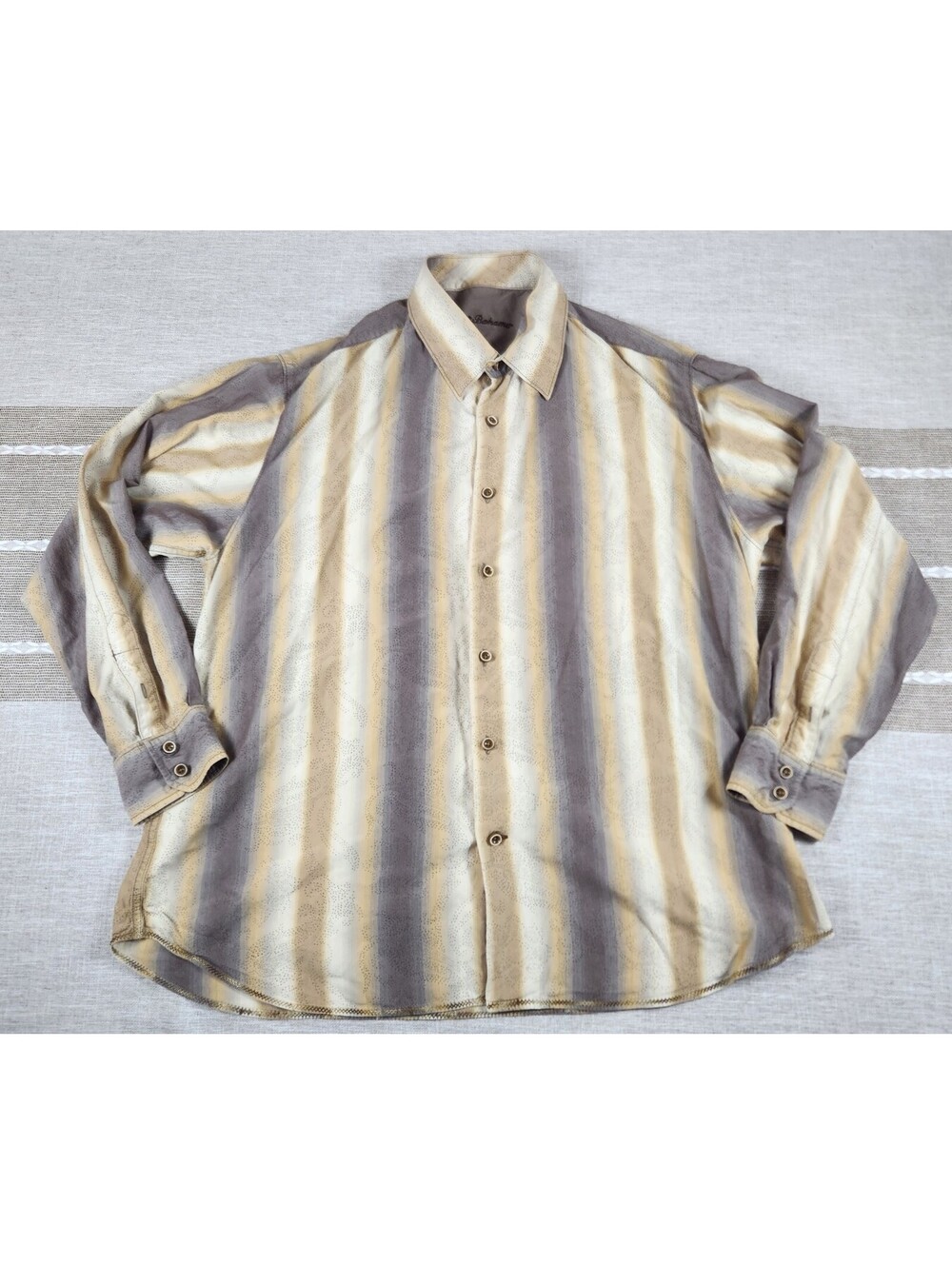 Tommy Bahama Men's Button Up Long Sleeve Striped Silk Shirt Size XL